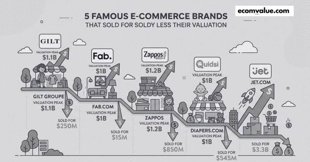 e-commerce brands acquired below valuation